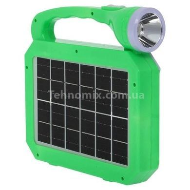 Фонарь аккумуляторный переносной с солнечной панелью JA-2002 SOLAR CHARGING Салатовый
