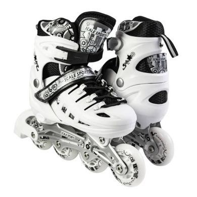 Ролики дитячі розсувні з повним комплектом захисту 29-33 Scale Sports White Білі
