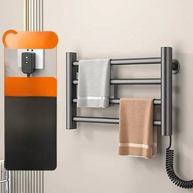 Рушник-сушитель металевий настінний 550х350х220мм 220V, 80W, 55&deg;C GN-9402-G Сірий