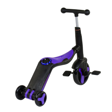 Самокат-велобег-велосипед 3 в 1 S 868 Best Scooter, 8 мелодій, колеса PU Синій