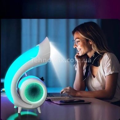 Нічник з годинником та Bluetooth колонкою G69 Pro LED Lyrics Біла