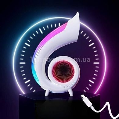 Нічник з годинником та Bluetooth колонкою G69 Pro LED Lyrics Біла