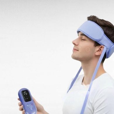 Масажер для голови компресійний розслаблюючий від головного болю Head Airbag Синій