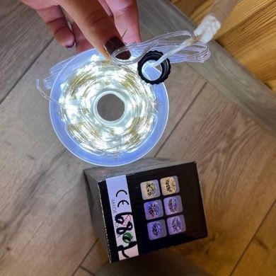 Гирлянда роса линейная с пультом 50м 500LED 220V 4536 AND 68-2 Серая проволока, белый свет