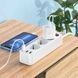 Подовжувач мережевий HOCO NS2 3-position extension cord socket(including 3*USB output) White