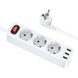 Подовжувач мережевий HOCO NS2 3-position extension cord socket(including 3*USB output) White