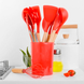 Кухонный набор из 12 предметов Kitchen Art с бамбуковой ручкой Красный