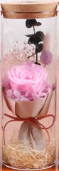 Роза в колбе с LED подсветкой Большая №A52 розовая