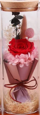 Роза в колбе с LED подсветкой Большая №A52 красная