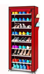 Складной тканевый шкаф для обуви на 9 полок T-1099 Красный