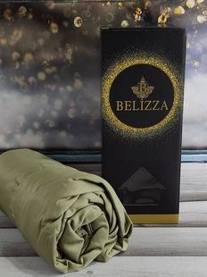 Простирадло на гумці з наволочками Belizza Moss 160х200см Сатин