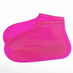 Силиконовые водонепроницаемые чехлы-бахилы для обуви от дождя и грязи, размер L Ярко Розовые