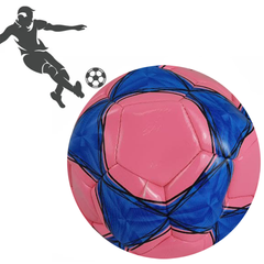Мяч футбольный PU ламин 891-2 сшит машинным способом Розовый