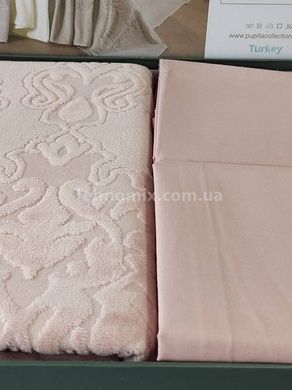 Покрывало махровое + простынь с наволочками Pupilla Sophia gul