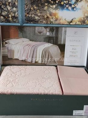 Покрывало махровое + простынь с наволочками Pupilla Sophia gul