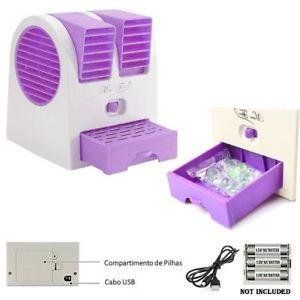Настільний міні кондиціонер Conditioning Air Cooler USB фіолетовий