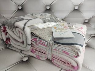 Постільна білизна для новонароджених з пледом Nazenin Pretty у подарунковій упаковці