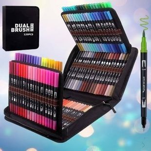 Набір двосторонніх маркерів у зручній сумці 120шт Dual Brush