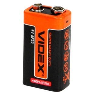 Батарейка солевая Videx SUPER HEAVY DUTY Крона 9V 6F22 9V