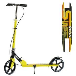 Самокат двухколесный с ручным тормозом, стальная рама N-81483 Skyper Neon Желтый