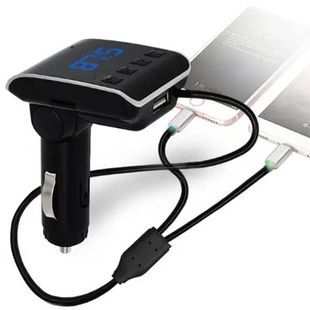 FM-трансмітер автомобільний bluetooth модулятор HZ H22BT + кабель Micro USB, Lightning 2.1A