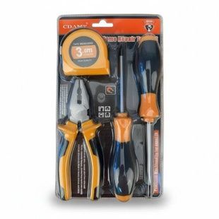 Набір інструментів рулетка 3м, плоскогубці+2 викрутки Tool kit set AND 13776-3