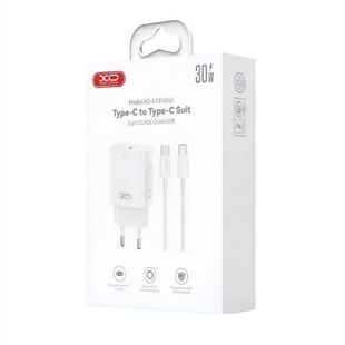 Мережевий зарядний пристрій блок живлення XO L139 65W GaN nitride 1USB-A 45W+2USB-C 65W fast charging charger