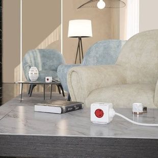 Подовжувач мережевий Allocacoc PowerCube Extended із заземленням 5 розеток 1.5 м, червоний