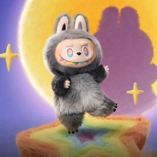 Игрушка-брелок Лабубу со съемными одежками H-20см 2342 Серый, в рандомной одежде
