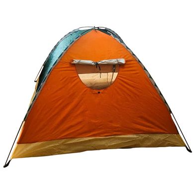 Палатка 4-х местная Зеленая с оранжевым