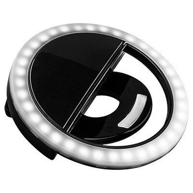 Світлодіодне селф-кільце з USB-зарядкою Selfie Ring Light Чорний