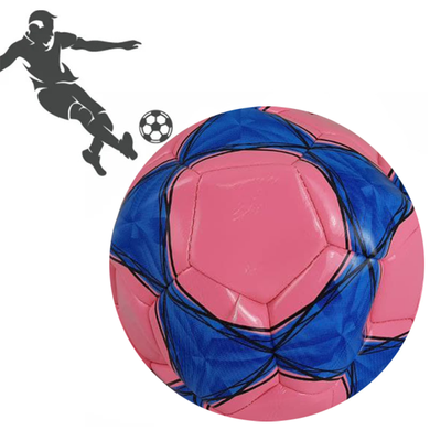 Мяч футбольный PU ламин 891-2 сшит машинным способом Розовый