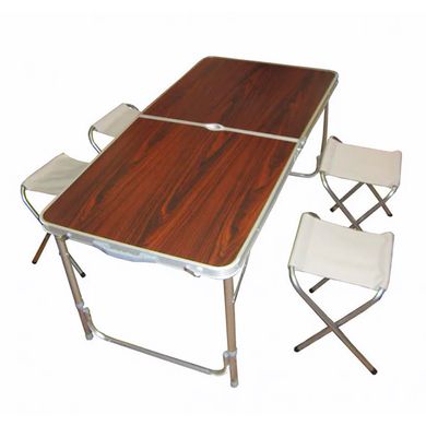 УЦЕНКА! Стол и стулья для пикника Folding Table Темное дерево