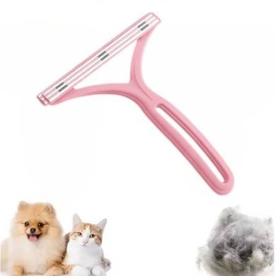 Щітка для збирання вовни з одягу та м'яких меблів багаторазова Hair scraper Рожева
