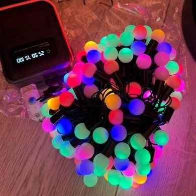 Гирлянда линейная внутренняя Шарики 20M 200LED USB AND 94-5 Черный провод, мультиколор