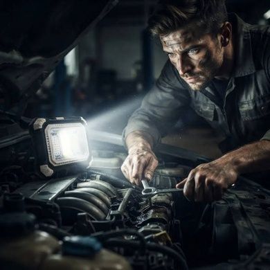Прожектор LED кемпінговий HW-7769 на сонячній батареї з набором інструментів Сірий