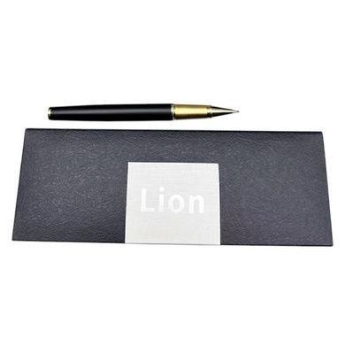 Ручка шариковая металлическая в подарочном футляре Lion 3070 Черная с золотыми вставками