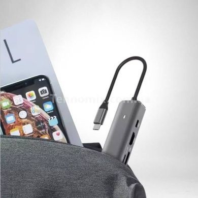 Хаб для USB 7в1Type-C XoKo AC-500 Серый