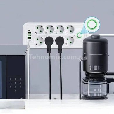 Подовжувач мережевий фільтр 3м 8&times;220В+4&times;USB+1&times;Type-C F16u Білий