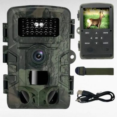 Камера відеоспостереження мисливська фотопастка з датчиком руху Outdoor camera Камуфляжна
