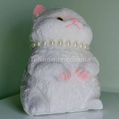 Сквиш-антистресс Котик сидит 11*16см Pinch Family Белый с серым