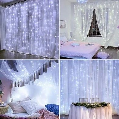 Гірлянда водоспад 320 LED 3m*2m Біла