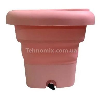 Пральна машинка компактна силіконова складана 2в1 6,5л Folding Washing Machine Рожева