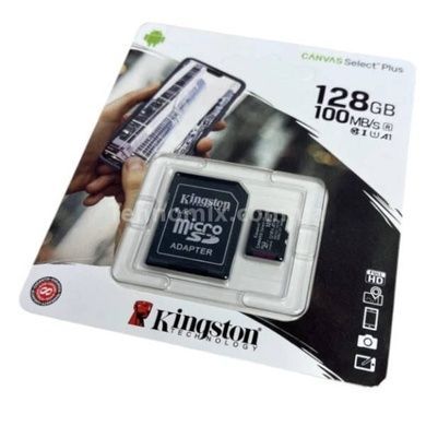 Карта пам'яті з адаптером microSD, SD, SDHC, SDXC 128GB 10 Kingston memory card