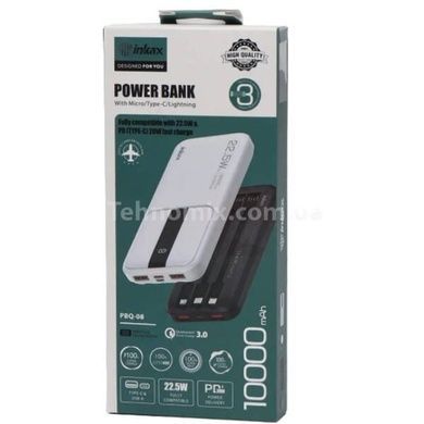 Power bank на два виходи з дисплеєм 10000 mAh INKAX PBQ-08 Чорний