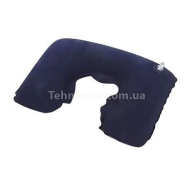 Подушка для подорожей надувна U-подібна з покриттям 44*27см Travel Blue Neck Pillow Синя