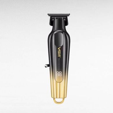 Тример акумуляторний з LED-дисплеєм та 5 змінними насадками VGR V-935 GOLD Чорна із золотим