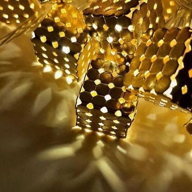 Гирлянда LED Кубики металлические 3м 220V Золото