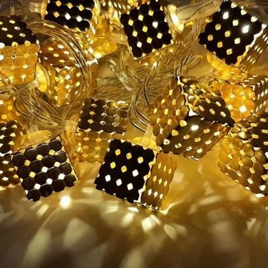 Гирлянда LED Кубики металлические 3м 220V Золото