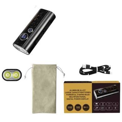 Ліхтар-павер банк ручний акумуляторний 12000mAh YEMAO YM-B200 2P50 LED+SMD(RGB) Li-Ion Чорний